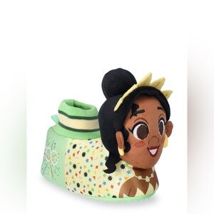 Disney Tiana Plush Slipper for Kids - Green and Yellow